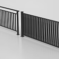 Sturdy Modern Black Metal Railings With Vertical Slats Stylish Design