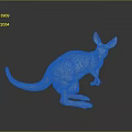 Realistic Standing Kangaroo Figurine Model With Detailed Texture And Reflective Base 3d model