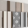 Decorative Wall Panels With Various Textures Wood Patterns And Geometric Designs 3d model