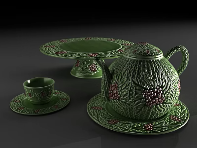 Modern Tea Set Teapot 3d model