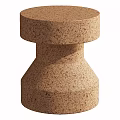 Elegant Modern Cork Stool With Unique Hourglass Shape And Natural Texture 3d model