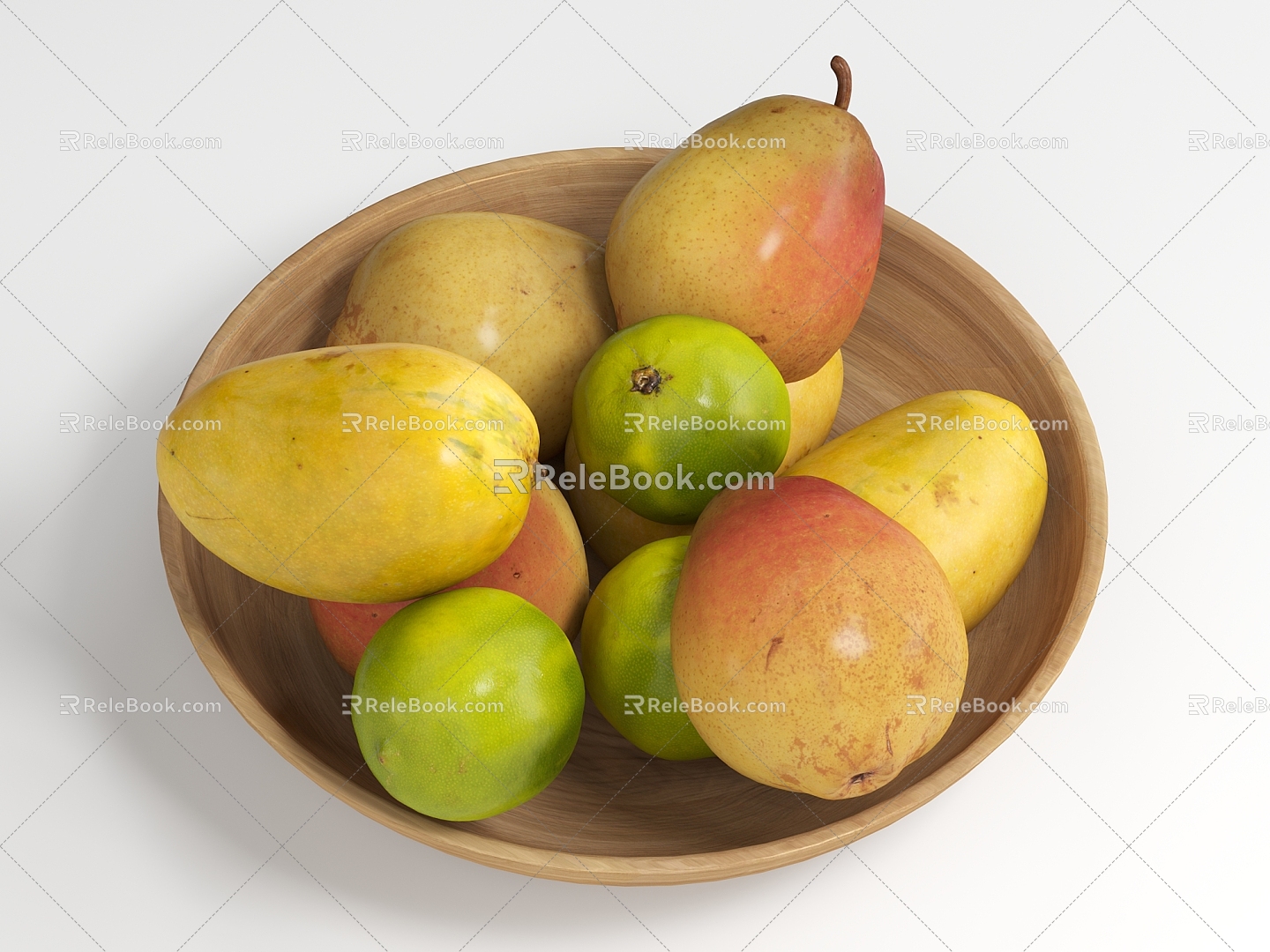 Modern Fruit Sydney Mango Orange Pear Fruit Plate 3d model