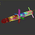 Space Probe With Metallic Body Black Nose Cone Circular Window And White Wings