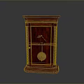 Vintage Wooden Mantel Clock With White Dial Black Numbers And Gold Pendulum