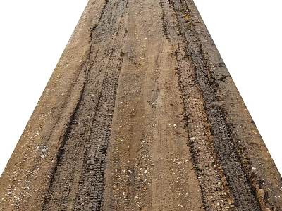 Muddy Dirt Road With Deep Tire Tracks And Rutted Rough Surface 3d model