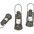 Vintage Rustic Candle Lanterns With Metal Frame And Glass Shade Set Of Three