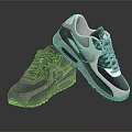 Nike Air Max Sneakers With Black White Gray Mesh Upper Air Cushion And Rubber Outsole