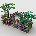 Lego Building Set With Colorful Flowers Green Trees Flower Archway And Mini Figures