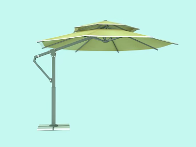 Outdoor Light Green Sunshade with Adjustable Metal Stand for Garden Patio Use 3d model