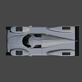 Silver Prototype Racing Car With Streamlined Body Rear Wing And Sporty Design