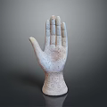 Medical Device White Palm Model With Intricate Patterns And Ergonomic Design Features 3d model