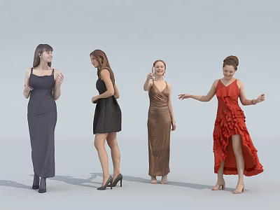 Business Banquet Ceremony Characters 3d model