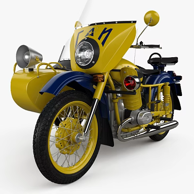 Modern motorcycle three-wheeled motorcycle satchel 3d model