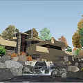 Stunning Detached Villa Surrounded by Trees With Waterfall and Rock Formations