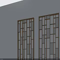 Three Modern Flush Doors With Geometric Patterns And Metallic Finish Design 3d model