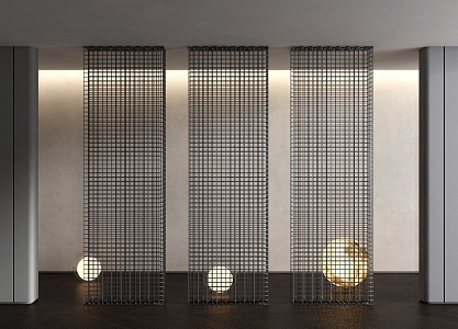 Metal mesh partition 3d model