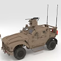 Military Armored Vehicle Mounted Weapon System With Antennas And Tactical Gear 3d model