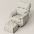 White Leather Massage Chair With Modern Design And Matching Ottoman