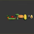 Colorful Fresh Vegetables Including Pumpkin Broccoli And Corn On Dark Background
