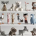 Plush Toy Ornaments Combination Toy Doll 3d model