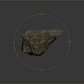 Natural Rustic Stone Piece With Rough Surface Green Mossy Spots And Earthy Tones