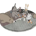 Modern Toy Plush Toy Bear Toy Rabbit Toy Elephant Toy Animal Doll Carpet Building Blocks 3d model