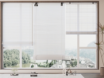 Modern venetian blinds roller blinds 3d model