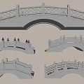 Ornamental Stone Bridge Models Featuring Different Architectural Designs And Styles 3d model