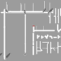 White Plumbing Pipes and Different Types of Fittings Arranged on Gray Background