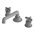 Chrome Plated Widespread Faucet with Two Cross Handles and Classic Design for Bathroom