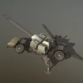 Military Wheeled Trailer Mounted Artillery Gun With Support Structure And Metal Construction