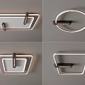 Modern Minimalist Ceiling Lights With Geometric Square Round Frame And LED Lighting 3d model