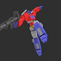 Game And Movie Character Red Blue Gray Robot Flying With Large Gun Action Figure