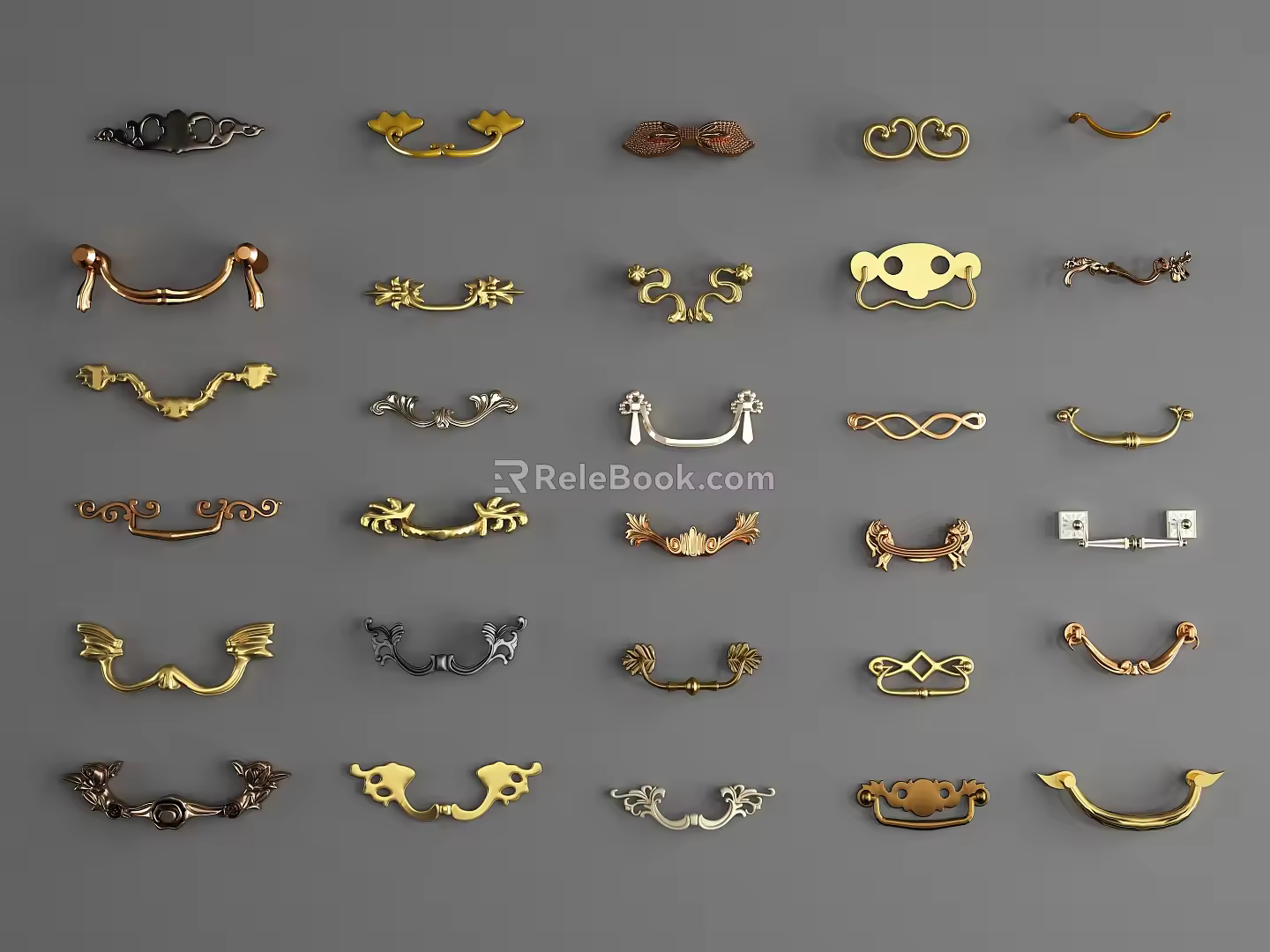 European-style handle hardware handle door handle 3d model