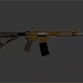 Modern Tactical Rifle With Brown And Black Finish And Rail System