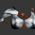 Ancient Metal Breastplate With Leather Straps And Shiny Protective Surface 3d model