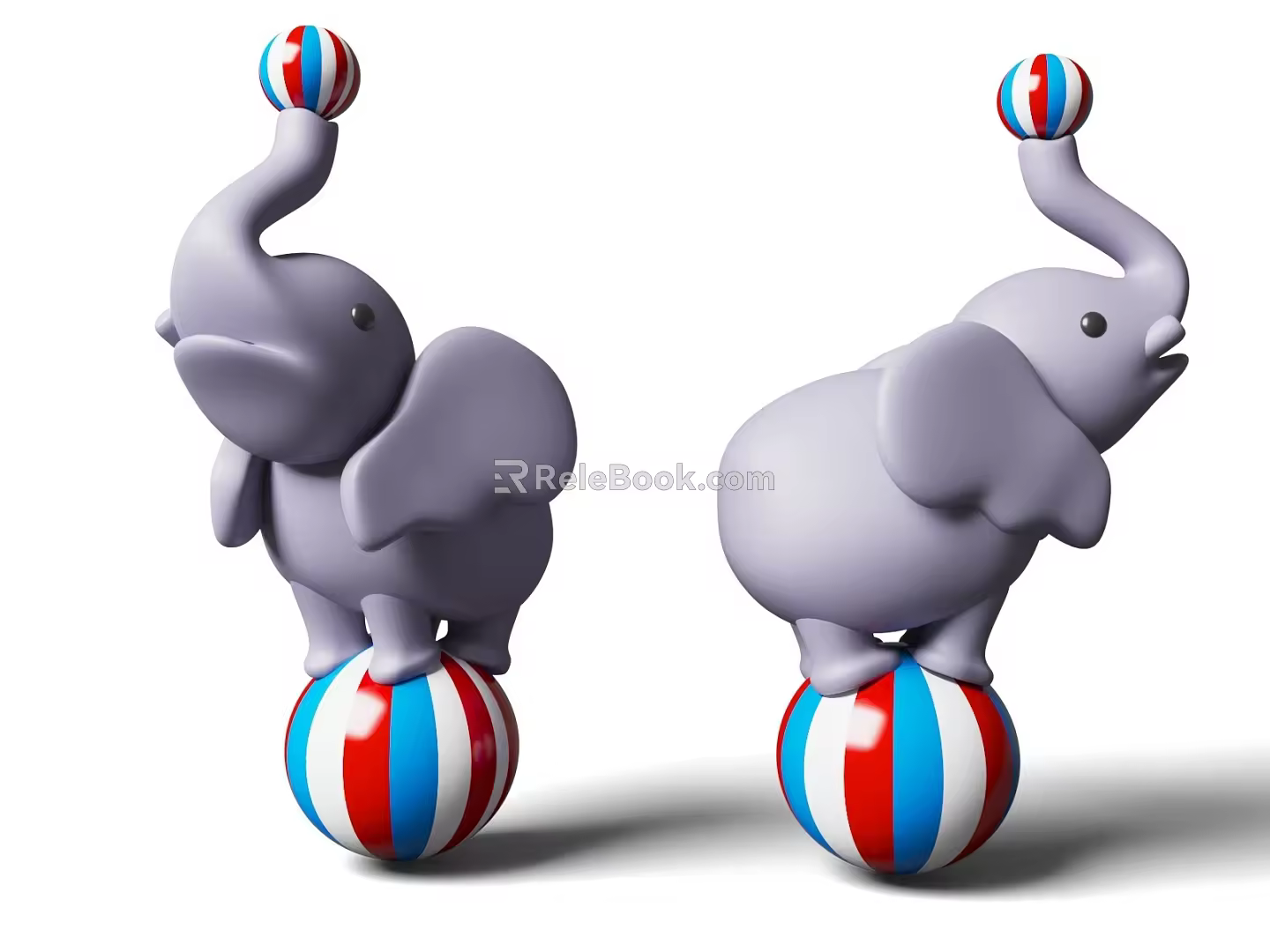 Cartoon Style Elephant Playing Ball Cartoon Style Circus Theme Circus Q Version Style Elephant Asian Elephant 3d model