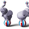 Cartoon Style Elephant Playing Ball Cartoon Style Circus Theme Circus Q Version Style Elephant Asian Elephant 3d model