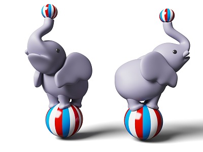 Cartoon Style Elephant Playing Ball Cartoon Style Circus Theme Circus Q Version Style Elephant Asian Elephant 3d model