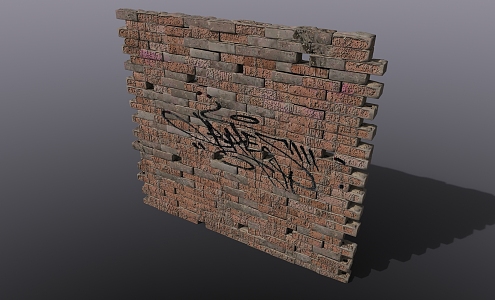 old living things old brick wall 3d model