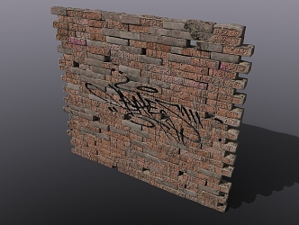 old living things old brick wall 3d model