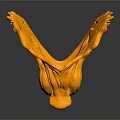 Golden Animal Head Clothing Accessory With Flame Design And Shiny Surface For Fashion Hats