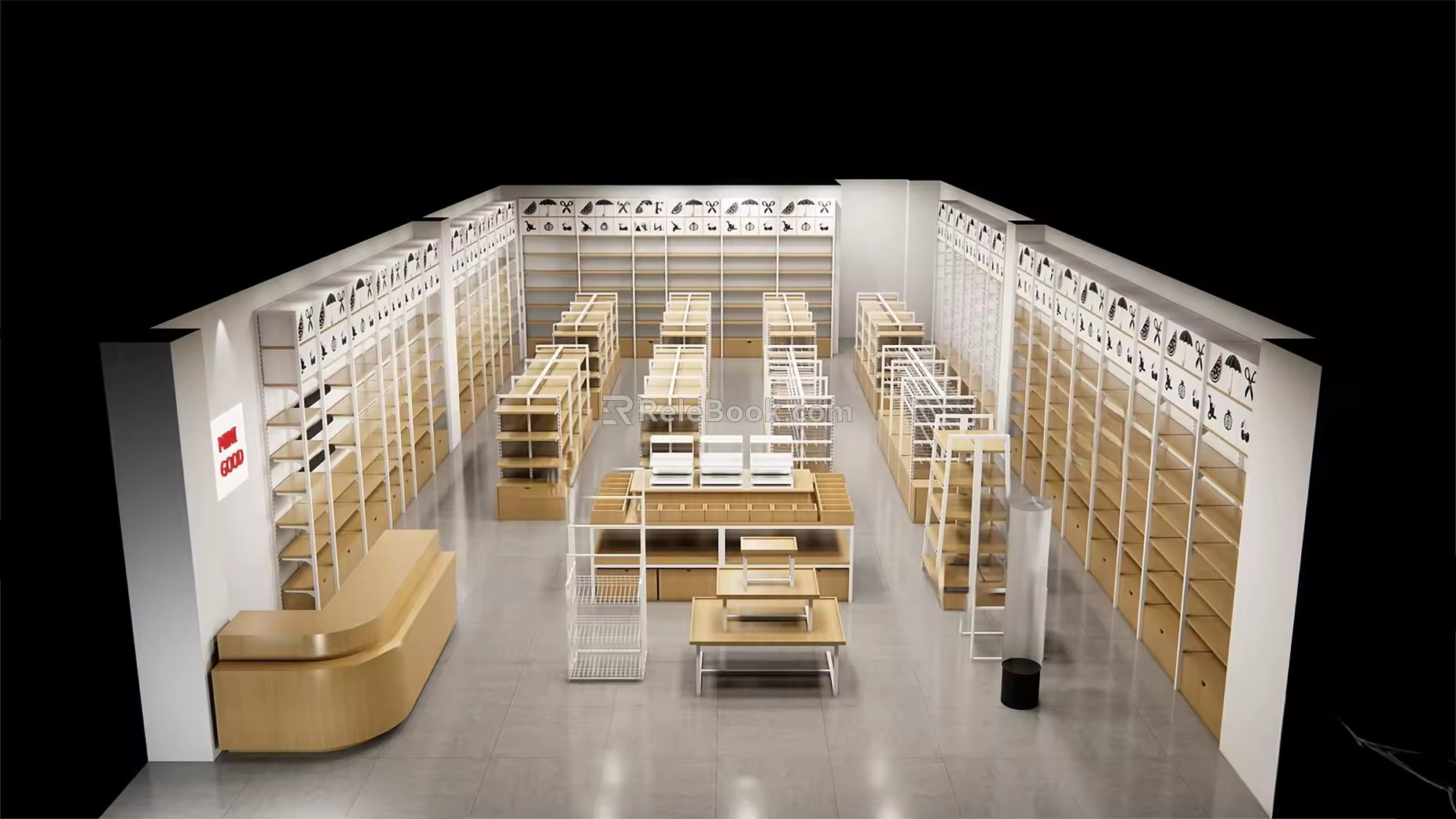 Warehouse Shelf Container Iron Rack Express Box Rack Commodity Rack Box Carton 3d model
