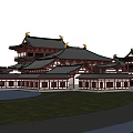 Traditional Chinese Ancient Architecture With Classic Roofs Eaves And Symmetrical Courtyards