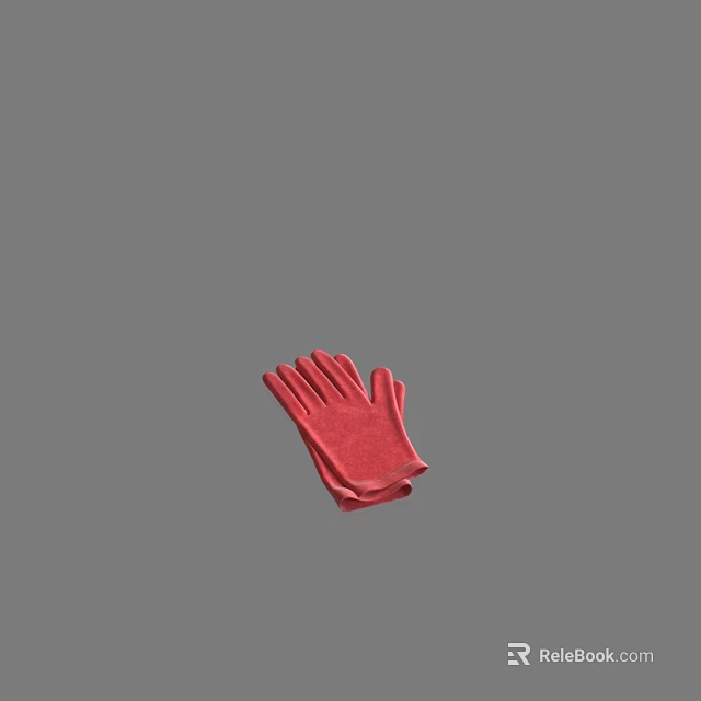 High Quality Red Leather Gloves Soft Warm Winter Fashion Accessory For Ladies 3d model 