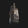 Unique Wine Bottle With Cloth Wrapping Decorative Label And Elegant Wine Glass
