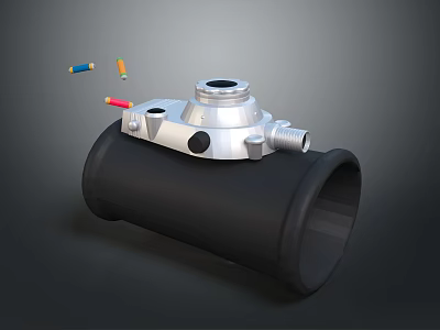 Pipe water pipe valve iron pipe fitting flange tee joint pipe water pipe valve 3d model