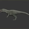 Realistic 3D Dinosaur Model Standing Pose With Open Mouth And Sharp Teeth