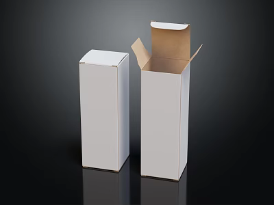 Ornament Decoration Set With White Open And Closed Packaging Boxes For 3d model