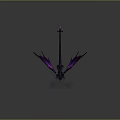 Mythical Fantasy Dragon Character With Purple Black Wings And Metallic Body In Game